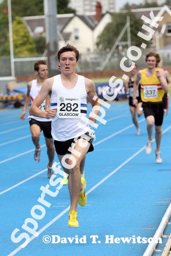 Jake Wightman 800 metres at the Scottish Championships, Scotstoun  Stadium, Glasgow.